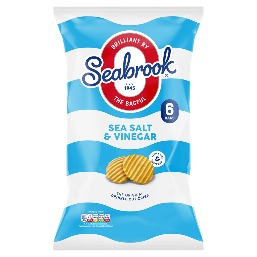 Seabrook Crinkle Cut Salt & Vinegar Multipack Crisps Free From ASDA   