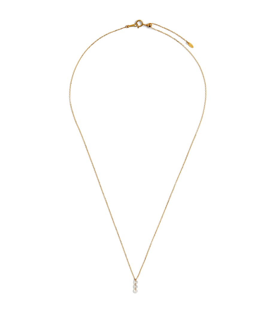 Persée 18kt yellow gold diamond 3-stone necklace - British product