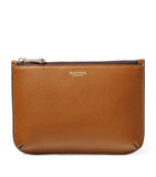 Leather Bifold Wallet with Suede Panels and Gold-Tone Hardware