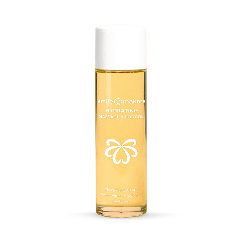 Smile Makers hydrating body massage oil sweet almond jojoba 100ml, imported from the UK