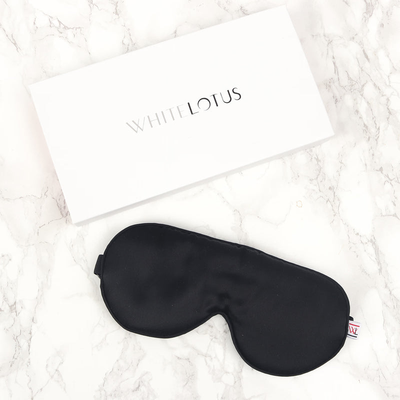 White Lotus Beauty silk sleep mask 100% mulberry silk, imported from the UK