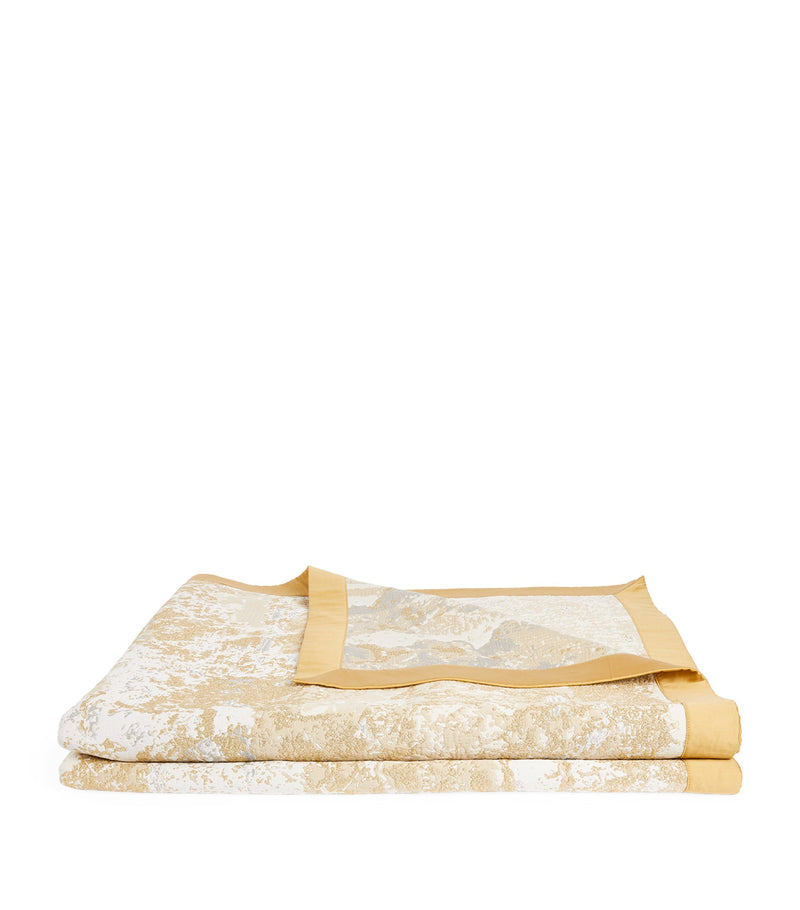 Celso de Lemos Super King bedspread with metallic embroidery, 245cm x 255cm - British product