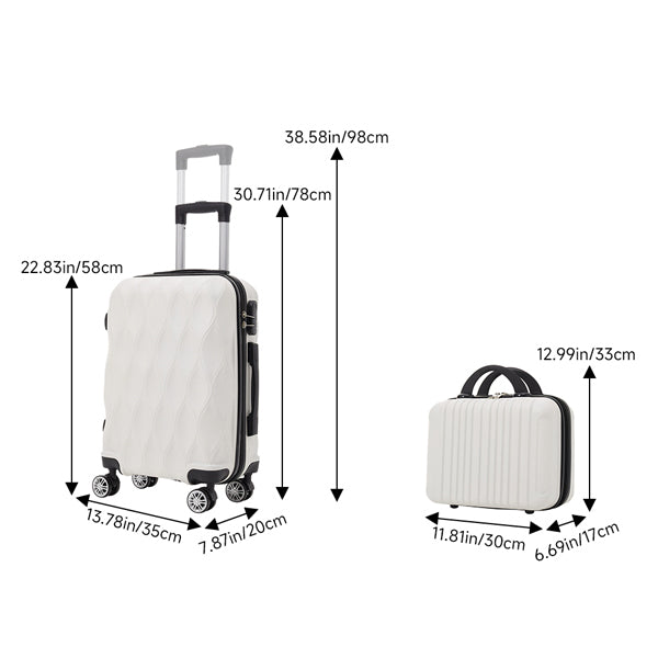 Livingandhome 2 Pcs Hard Shell Travel Suitcases Set