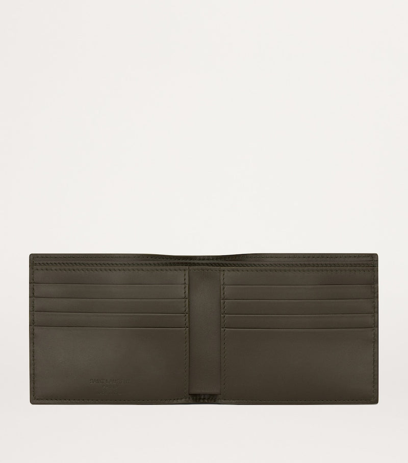 Saint Laurent bifold wallet H11.5cm with gold-tone logo, UK version