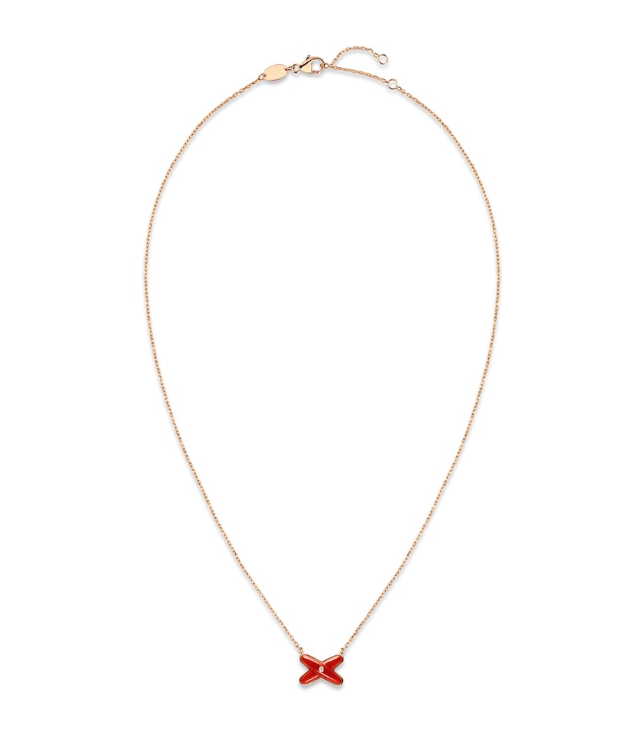 Chaumet rose gold pendant with carnelian and diamond, imported from the UK