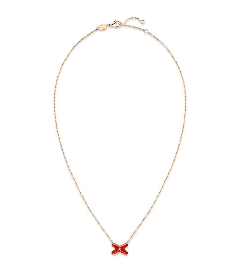Chaumet rose gold pendant with carnelian and diamond, imported from the UK