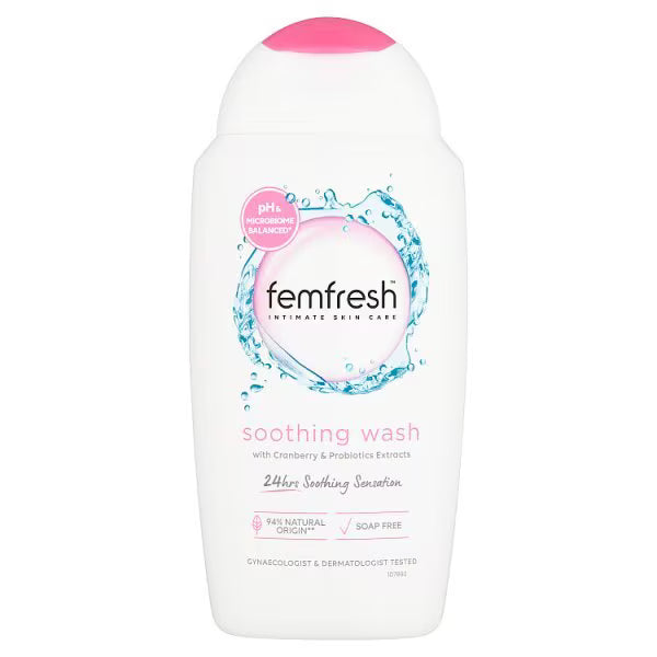 Femfresh Active Soothing Wash 6x250ml bottles - British product