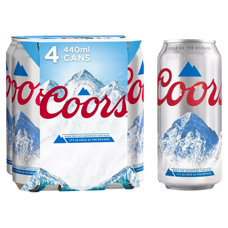 Coors Lager Beer 4 Pack Can Beer & Cider ASDA   