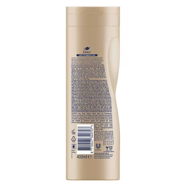 Dove Visible Glow tan lotion Light Medium 400ml - British product