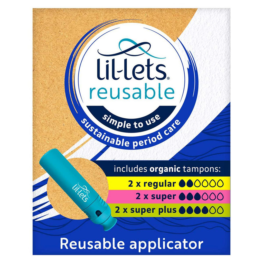 Lil-Lets Reusable Tampon Applicator With 6 Lil-Lets Organic Tampons