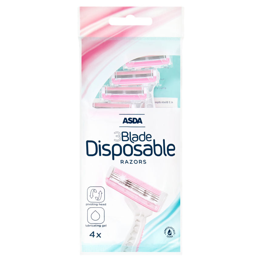 ASDA 3 Blade Disposable Razors Women's Toiletries ASDA   