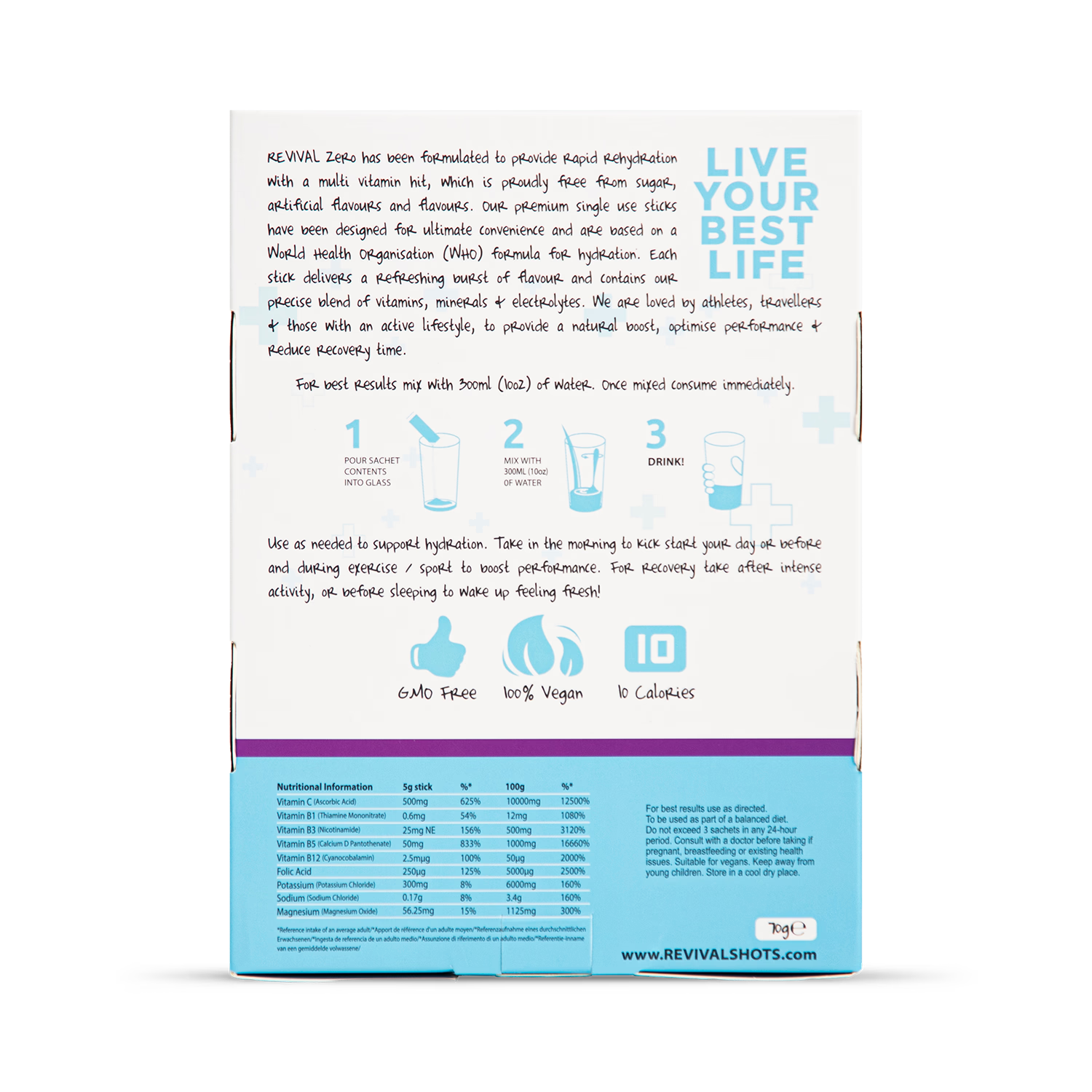 Revival Zero electrolyte drink mix Apple Blackcurrant 14 pack, imported from the UK