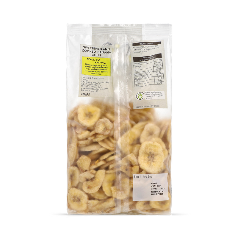 Holland & Barrett Crunchy Banana Chips 420g, UK version