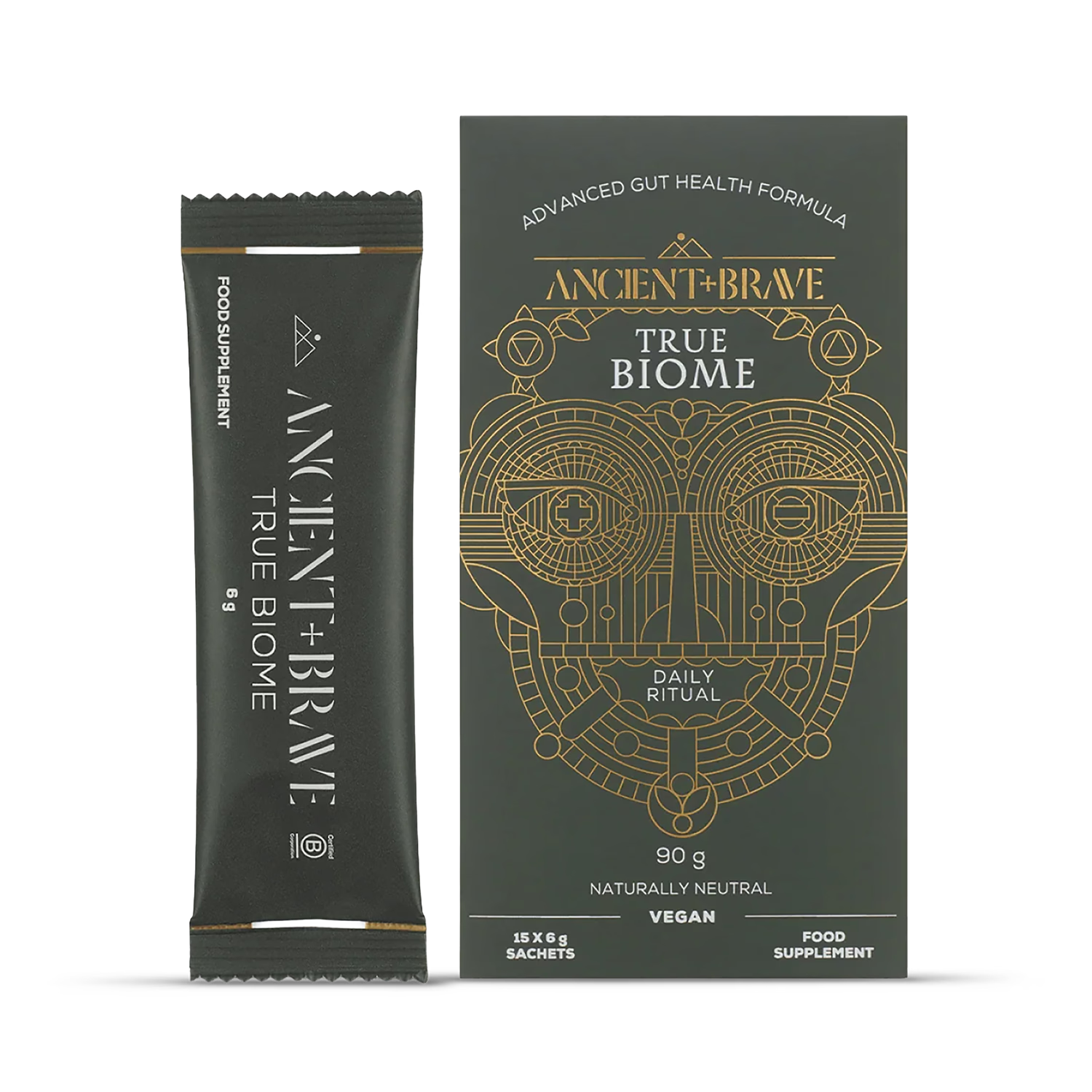 Ancient+Brave True Biome gut health supplement 15 sachets - British product