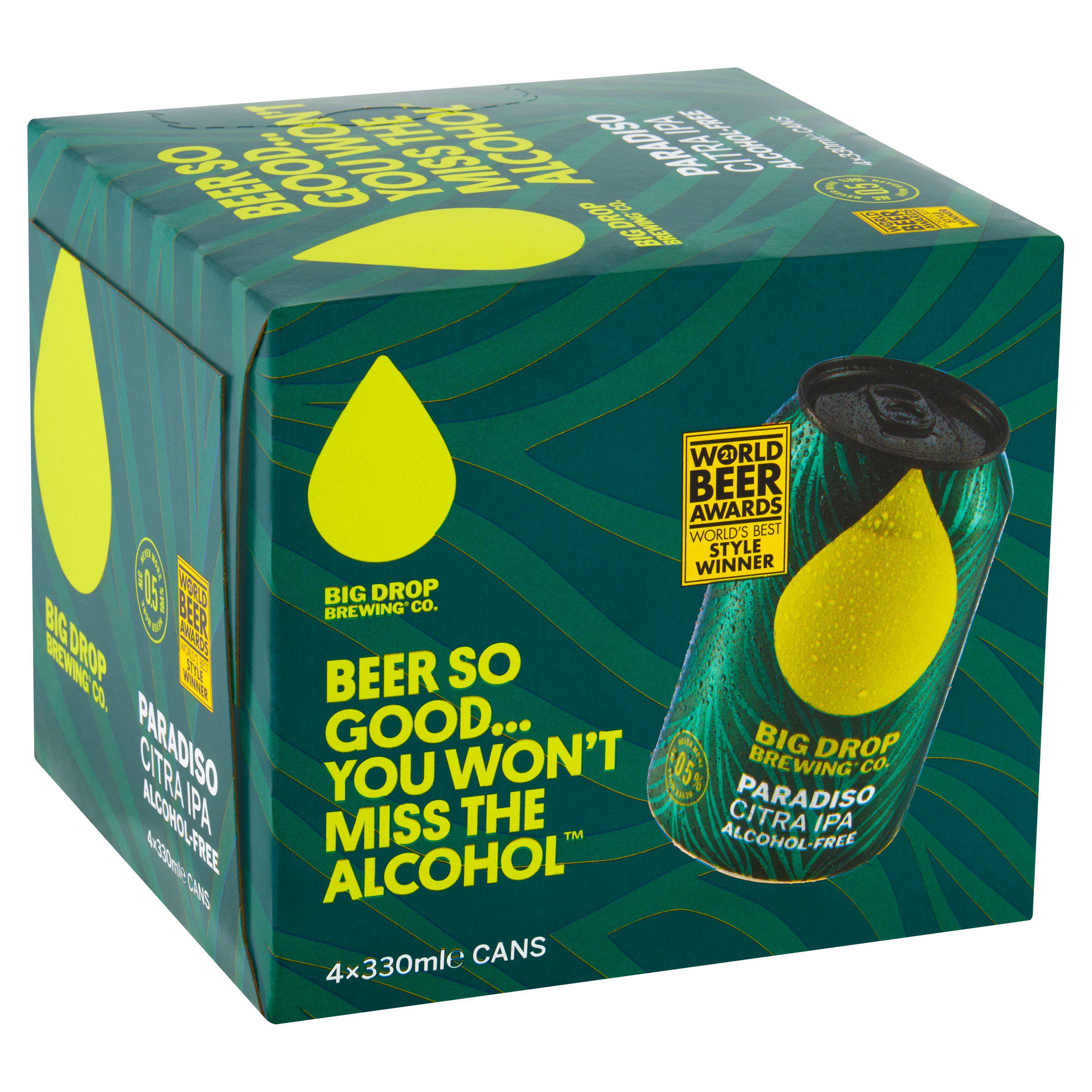 Big Drop Brewing Co. Paradiso Citra IPA Alcohol Free Cans 4x330ml GOODS Sainsburys   