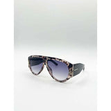 SVNX oversized rounded sunglasses brown black, UK version