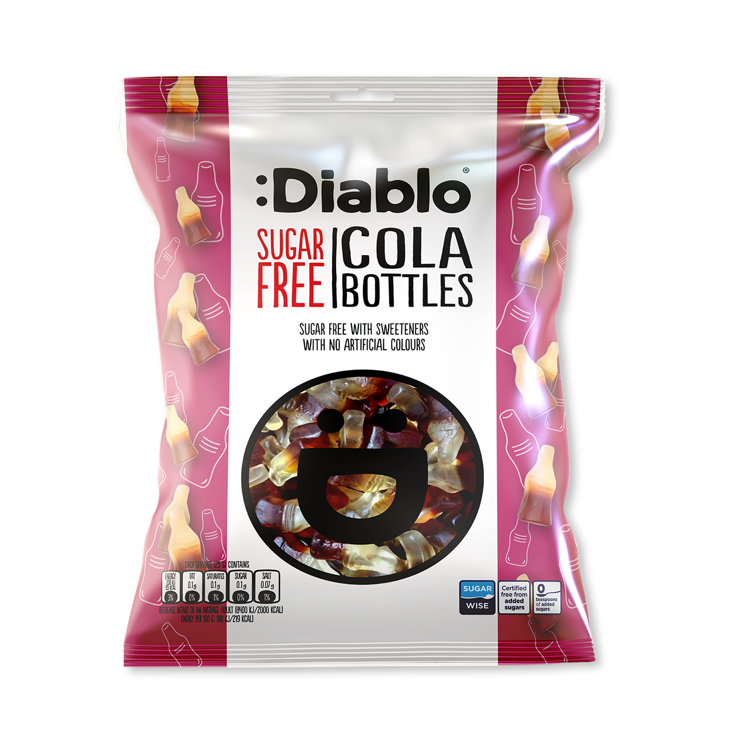 Diablo sugar free cola bottles 75g (British brand)