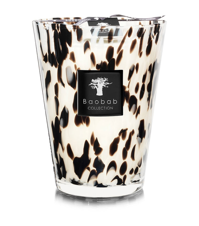 Baobab Collection black rose and ginger scented candle in glass holder, 24cm - British product