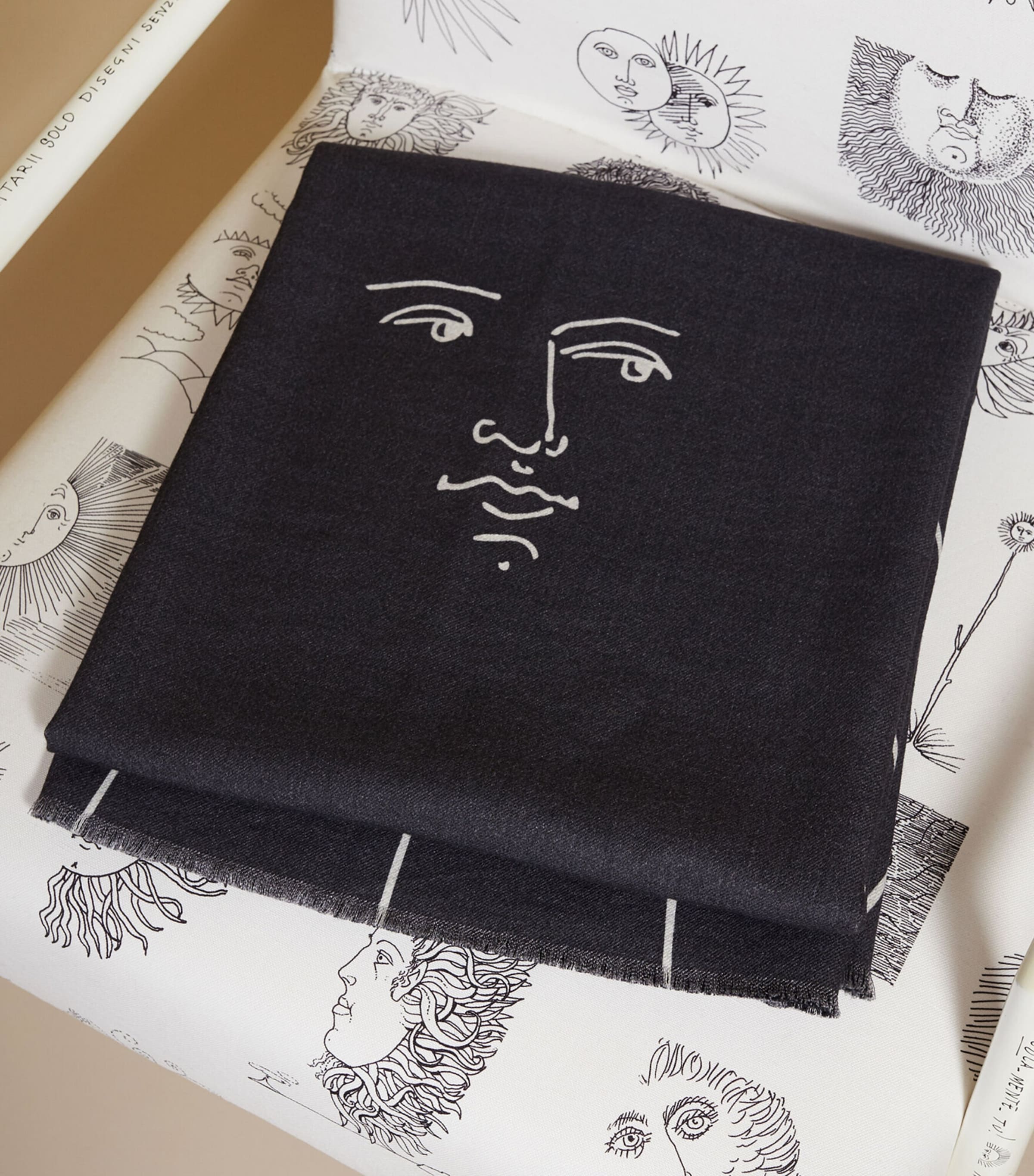 Fornasetti Plaid Solitudine Throw 140cm x 200cm - British product