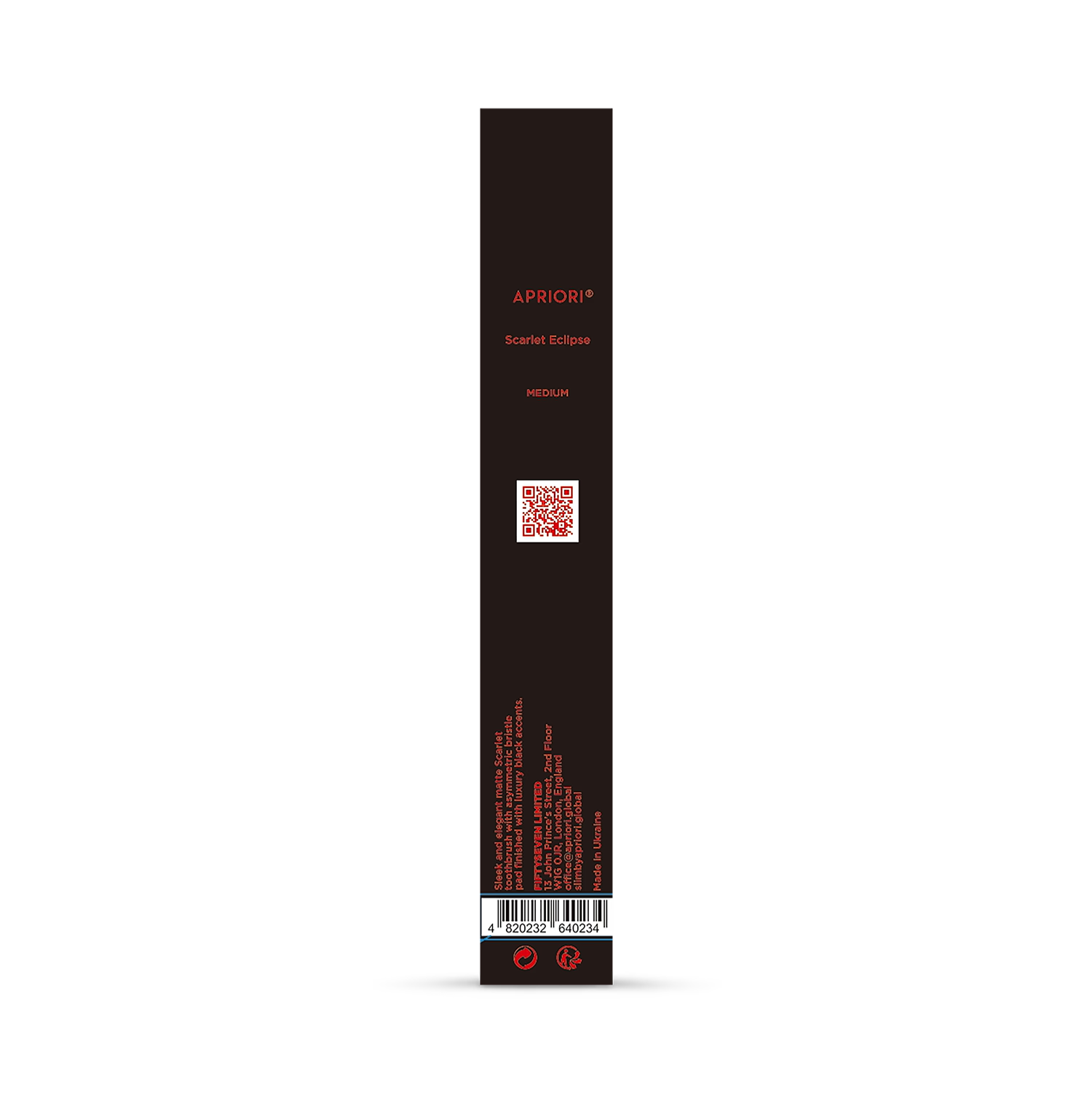 Apriori Scarlet Eclipse medium toothbrush with plant-based bristles (British brand)