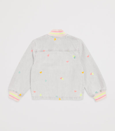 Harrods Barne Brodert Denim Jakke med Neon Kant, Størrelser 2-10 år - Kjøp online hos McGrocer