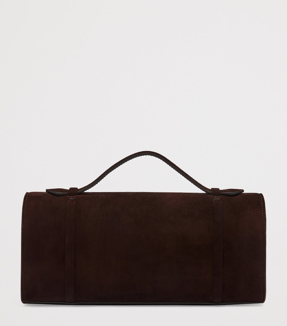Malone Souliers suede May clutch bag, imported from the UK