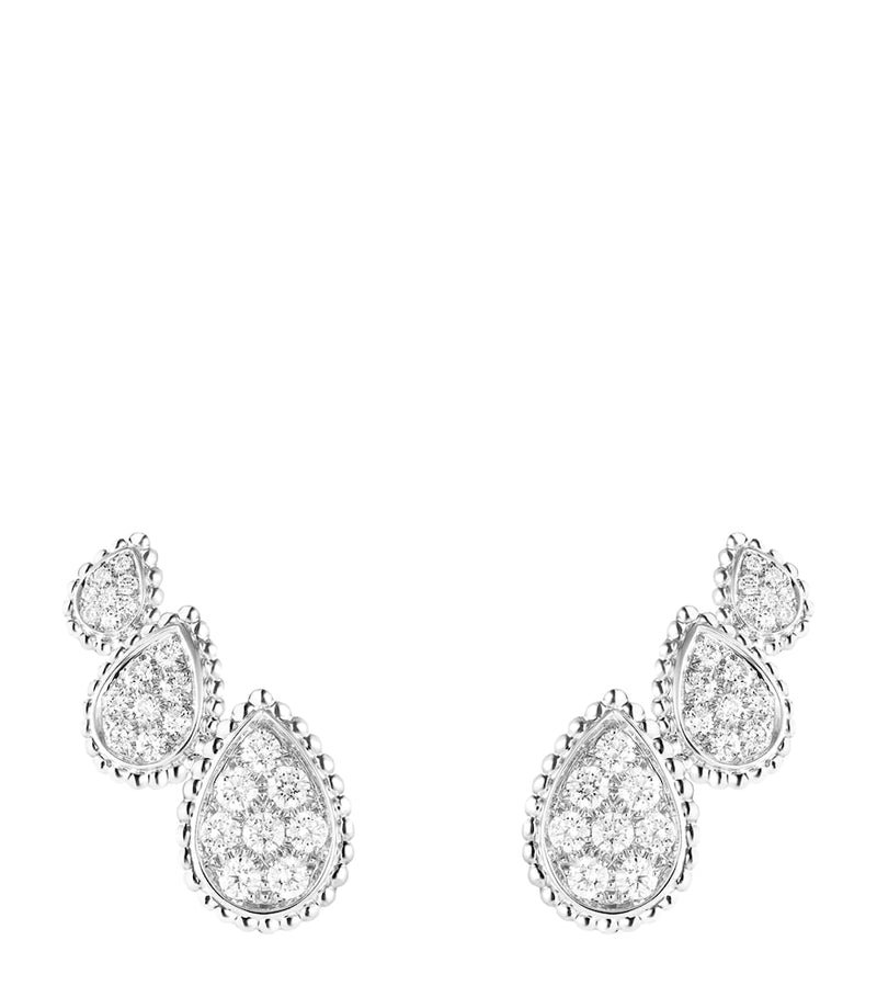 Boucheron Serpent Bohème white gold diamond three motif earrings, UK version