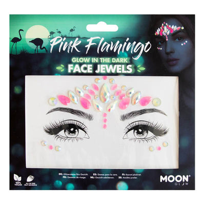 Bijoux de visage Moon Glow phosphorescents Rose Flamant