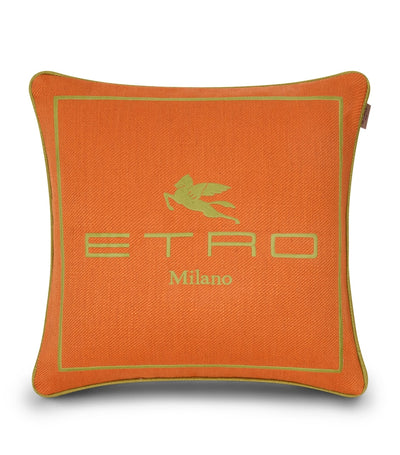 Harrods Etro Linen Embroidered Emila Cushion 45cm x 45cm- Buy online at McGrocer