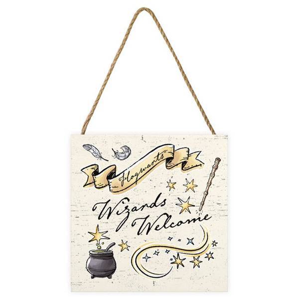Harry Potter Wizards Welcome wooden plaque 20x20cm (British brand)