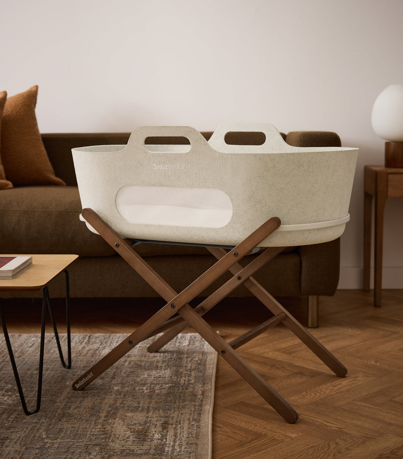 Snüz SnüzBaskit Barley Moses basket and walnut stand, UK version