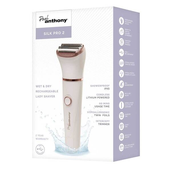 Paul Anthony Silk Pro 2 rechargeable lady shaver, imported from the UK