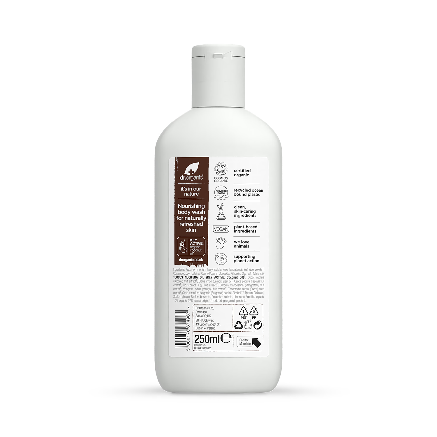 Dr Organic Virgin Coconut Oil Body Wash 250ml - Britisches Produkt