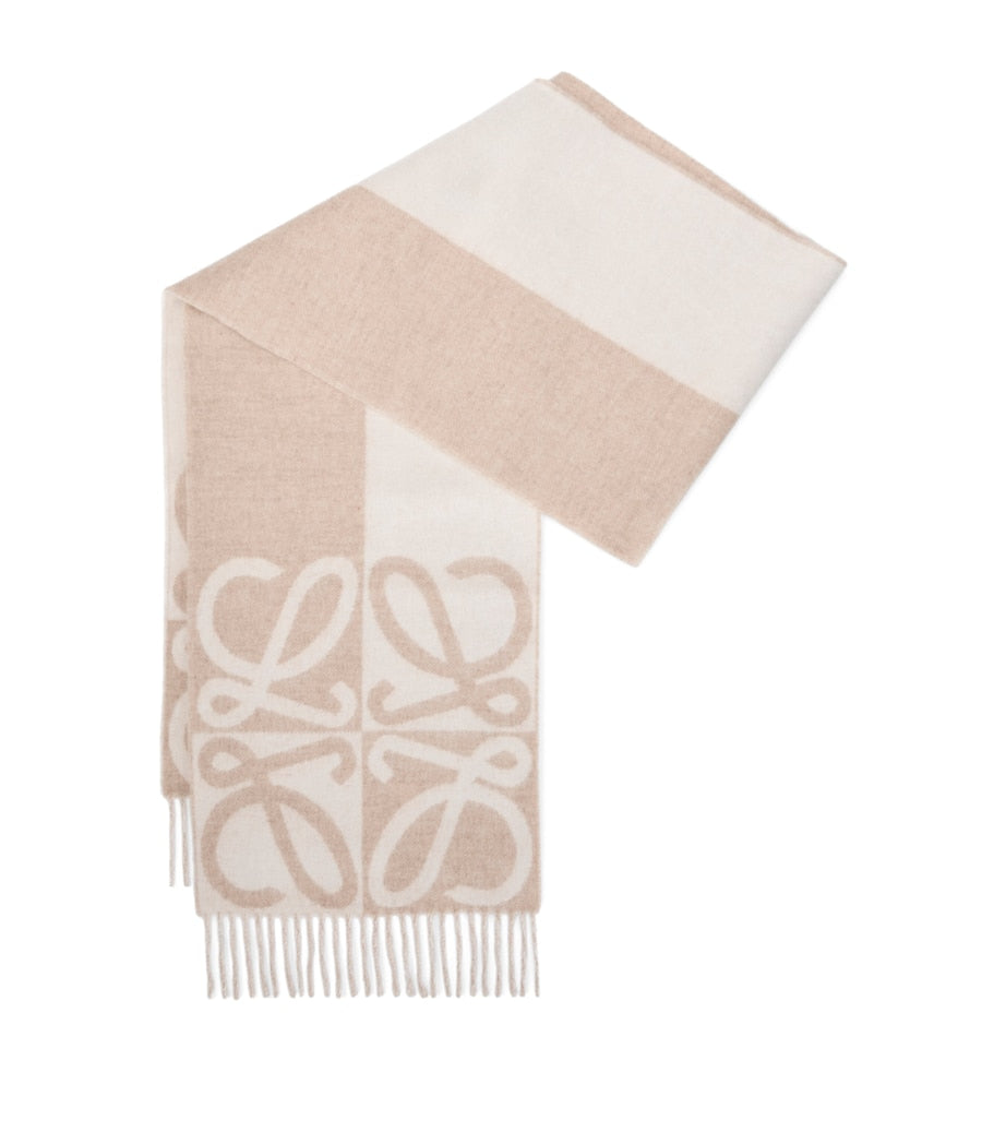 LOEWE wool-cashmere Anagram scarf, imported from the UK