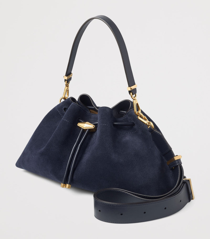 Jimmy Choo medium suede cinch shoulder bag (British brand)