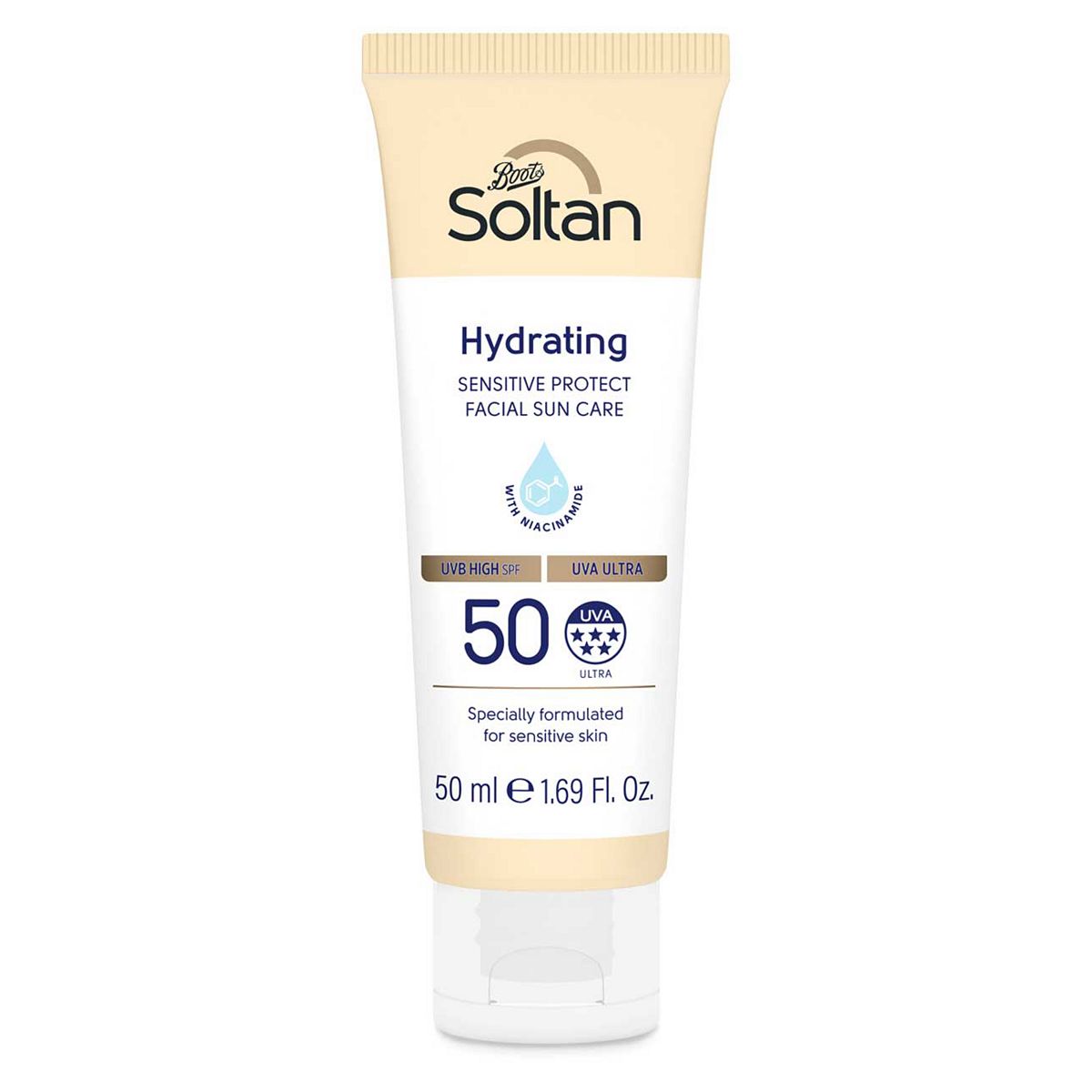 Soltan Hydrating Sensitive Protect Facial Suncare Cream with Niacinamide SPF50 50ml GOODS Boots   