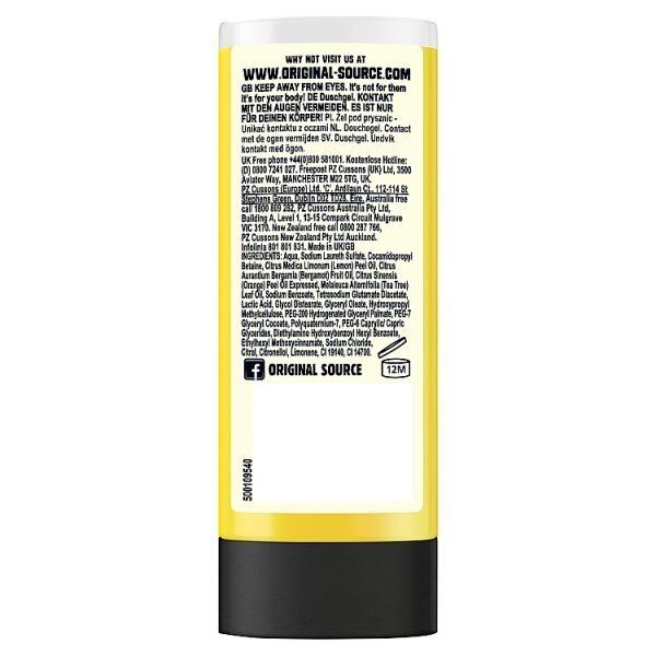 Original Source Lemon & Tea Tree Shower Gel Body Wash 50ml GOODS Superdrug   