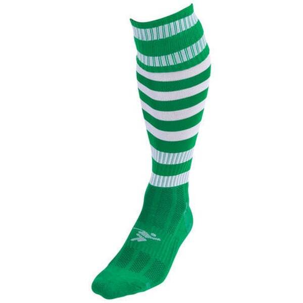 Precision Adult Pro Hooped Football Socks (7-12) GOODS Superdrug Green/White  