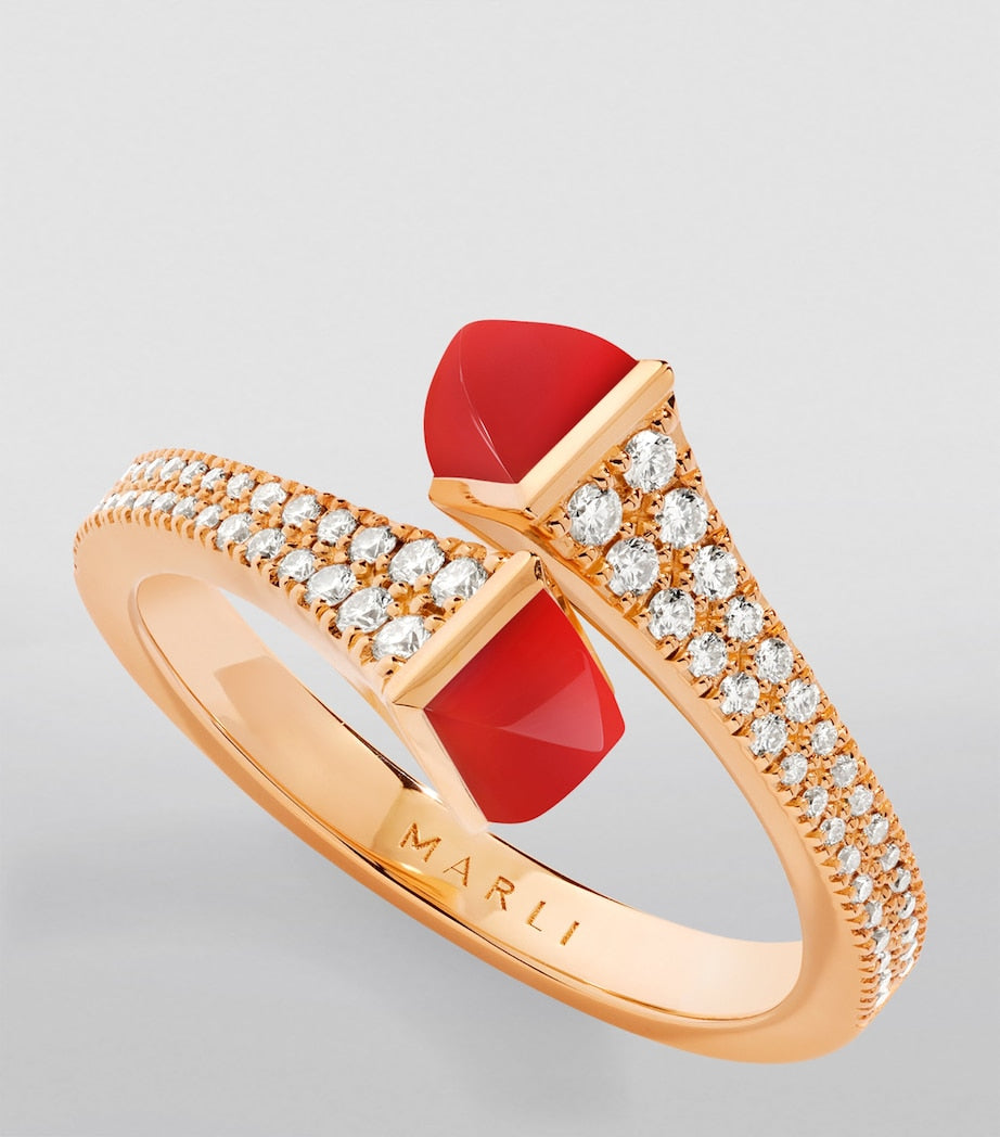 Marli New York Cleo rose gold diamond agate, imported from UK