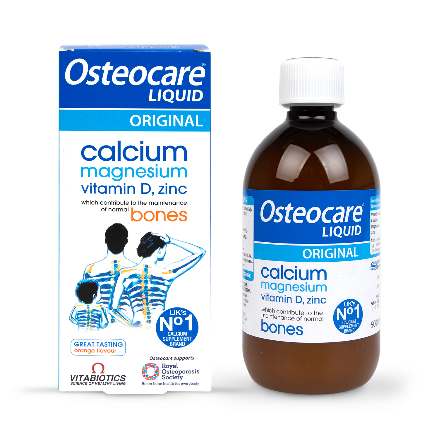 Vitabiotics Osteocare liquid calcium orange flavour 500ml (British brand)