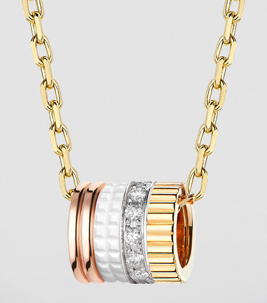 Boucheron Quatre White Edition mixed gold diamond necklace imported from the UK