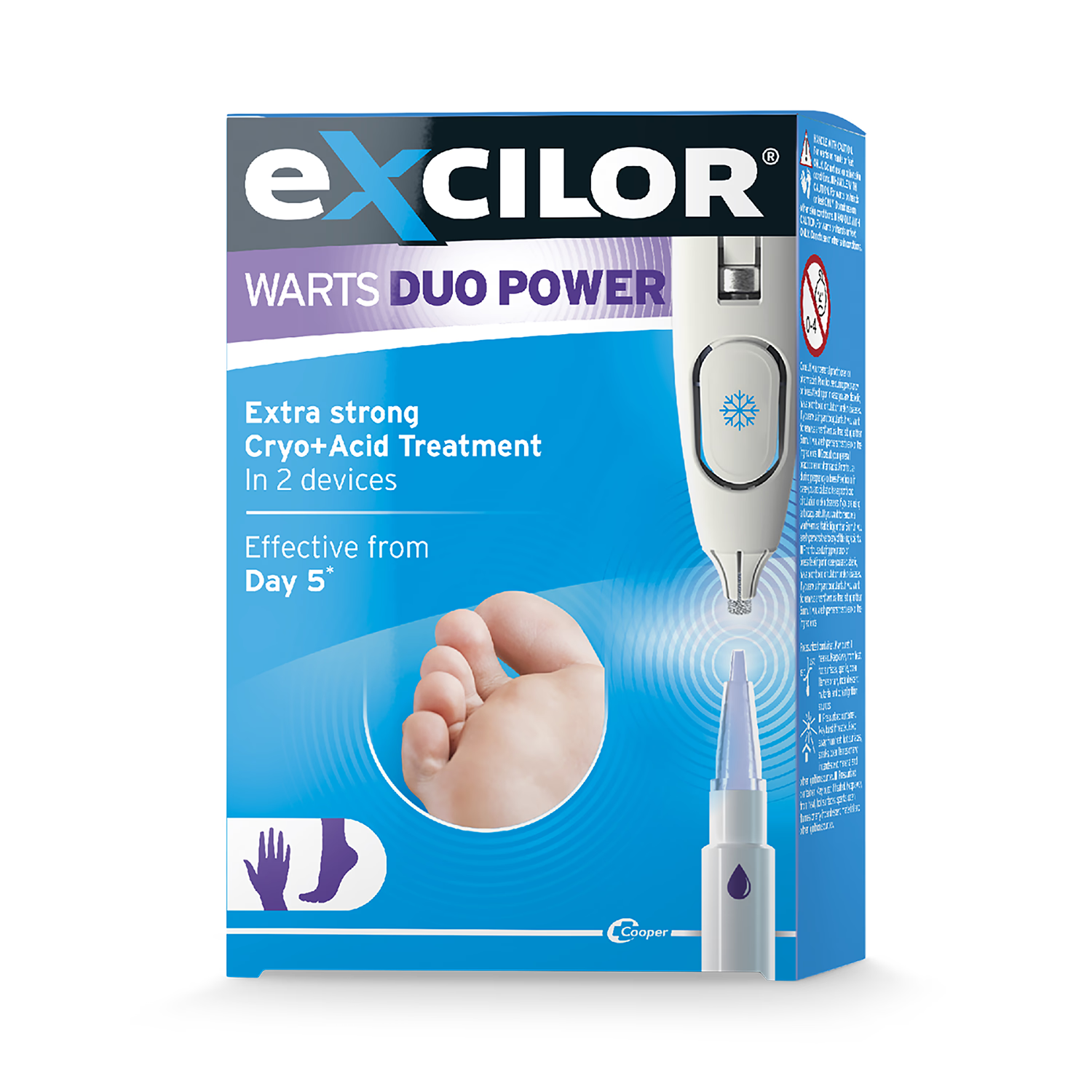 Excilor Duo Power wart treatment pack, imported from the UK