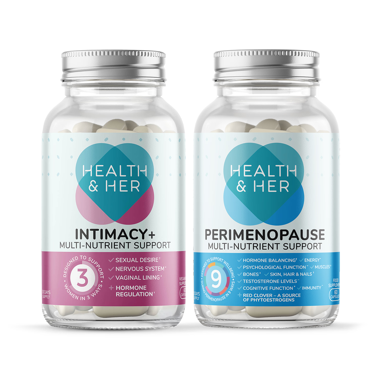Health & Her perimenopause intimacy bundle 60 capsules UK version