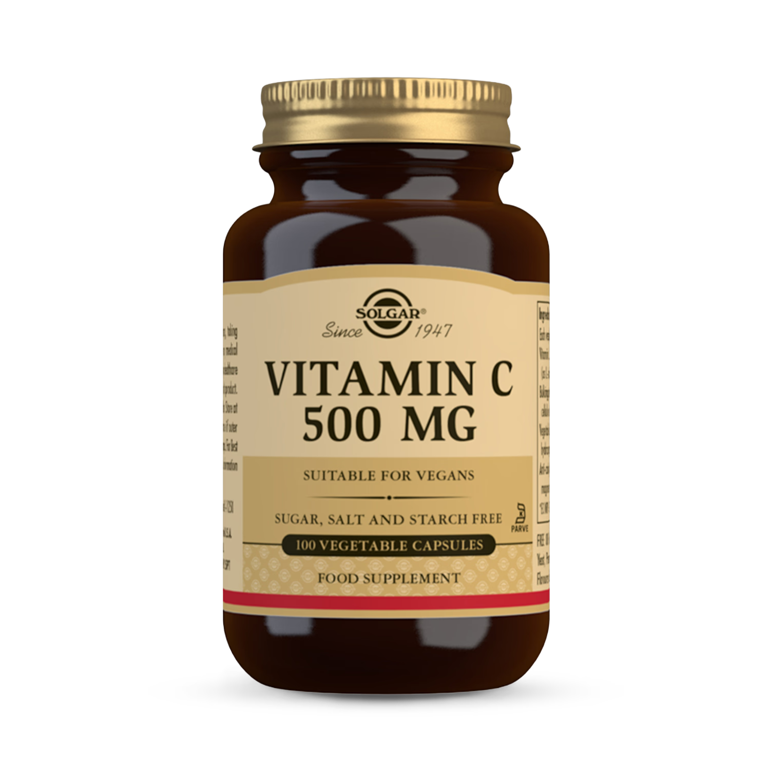 Solgar Vitamin C supplement 500mg 100 capsules, UK version