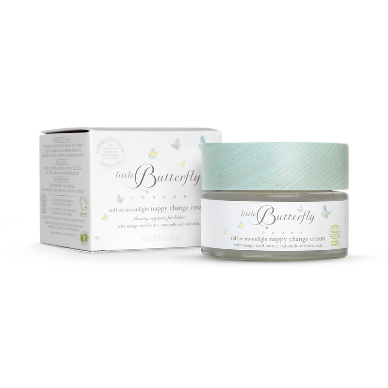 Little Butterfly London soft as moonlight nappy change cream 50ml, imported from the UK