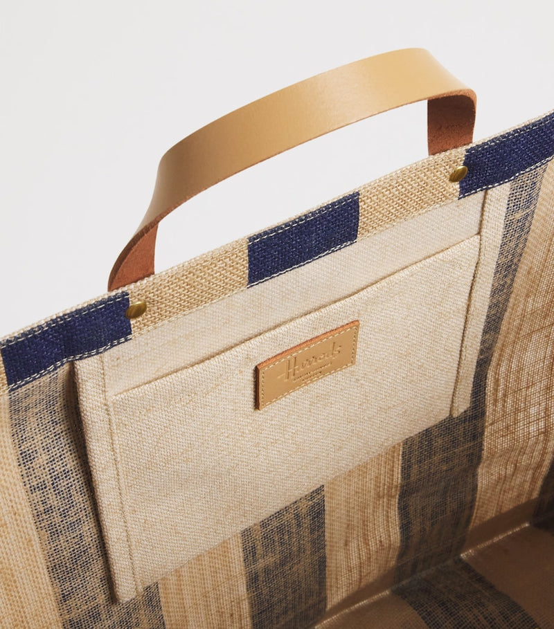 Harrods large canvas stripe Knightsbridge shopper bag - British product