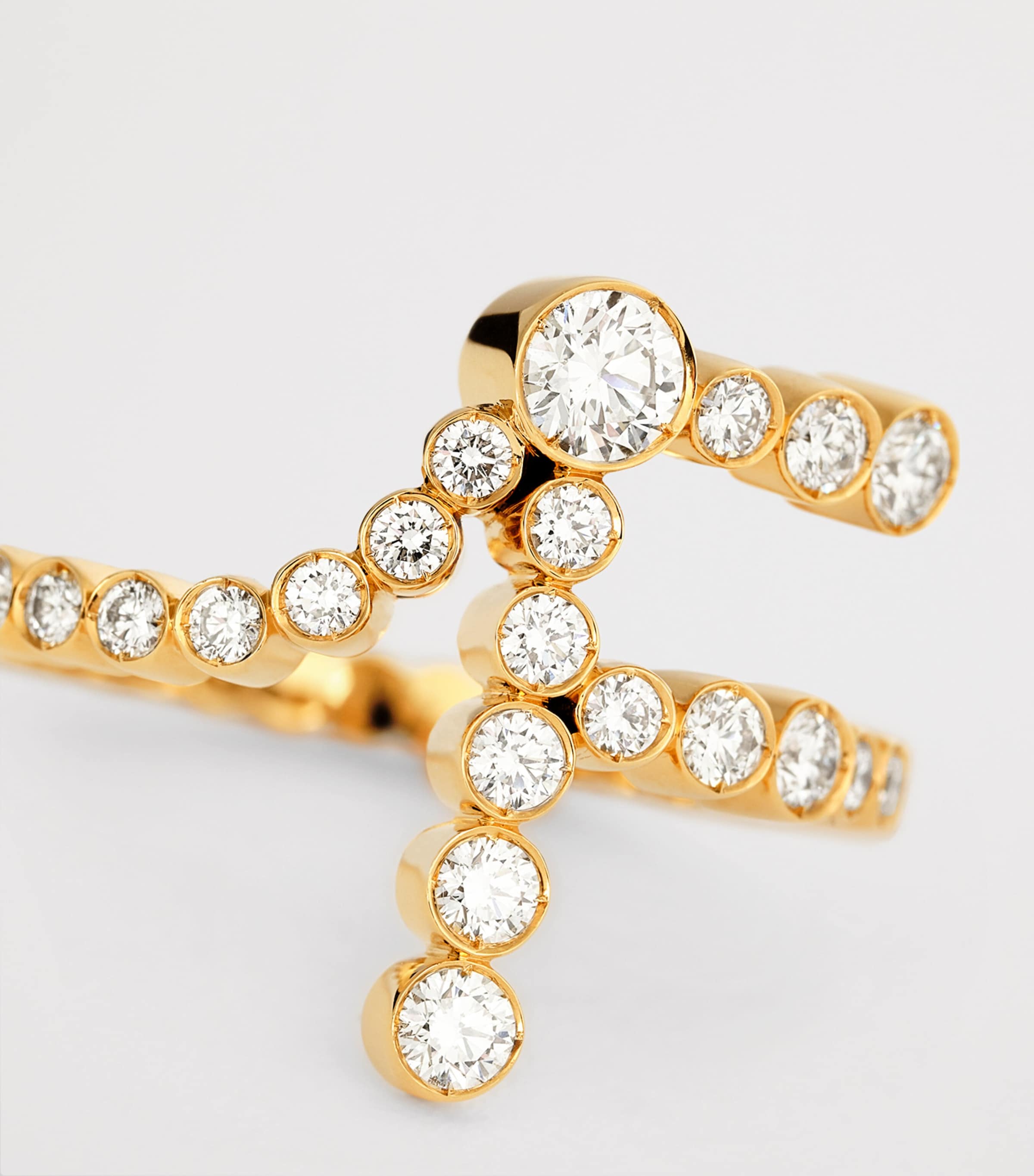 Sophie Bille Brahe yellow gold diamond initial ring UK version