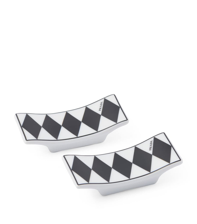Prada chequerboard chopstick rests set of 2, imported from the UK