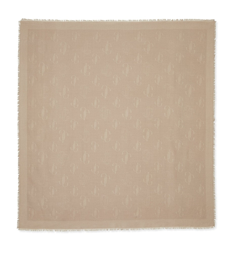 Jimmy Choo silk-wool logo scarf 140cm - British product