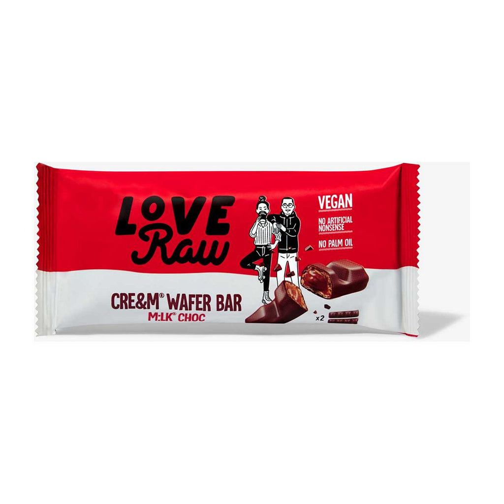 Love Raw Vegan Cream Filled Wafer Bar Milk Chocolate 43g